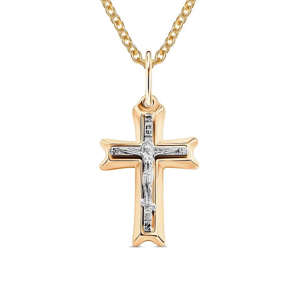 Крестик из красного золота 375 пробы