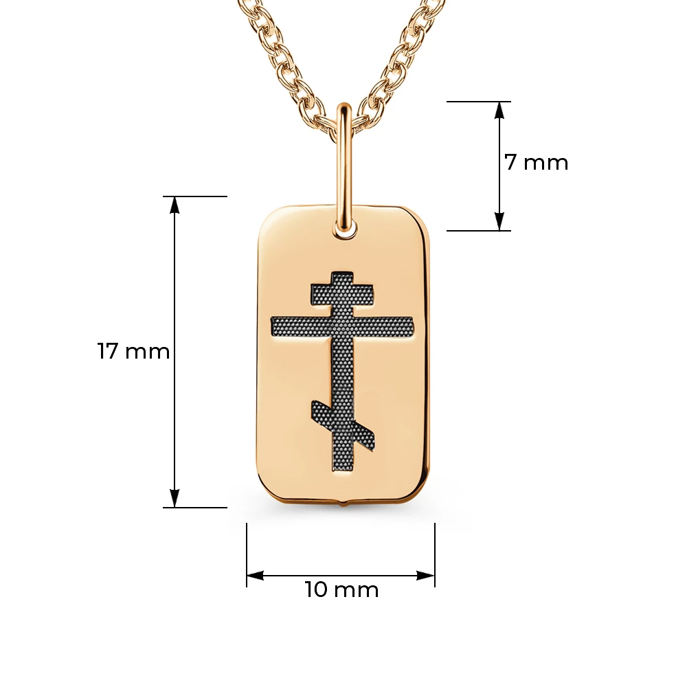 Икона Крест из красного золота 585 пробы