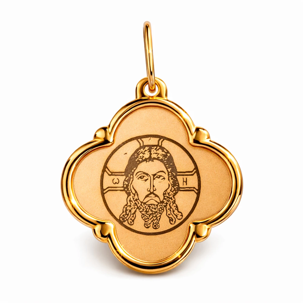 Икона Спас Нерукотворный из красного золота 375 пробы