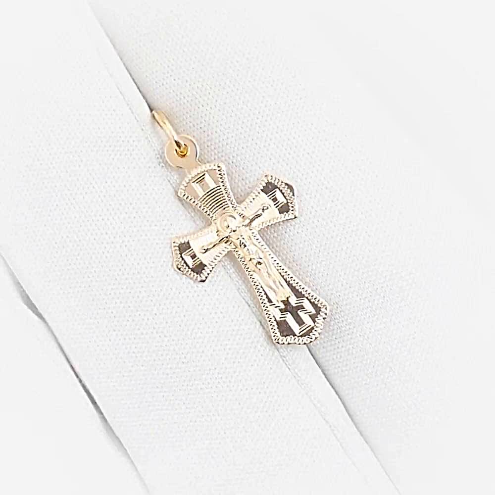 Крестик из красного золота 585 пробы