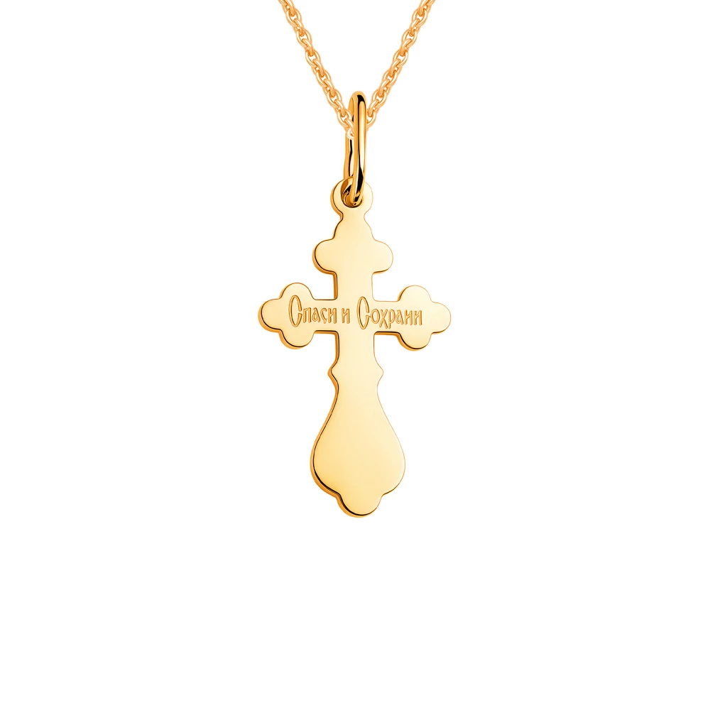 Крестик из красного золота 585 пробы 3