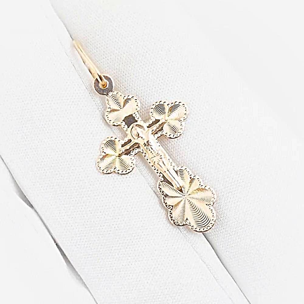 Крестик из красного золота 585 пробы