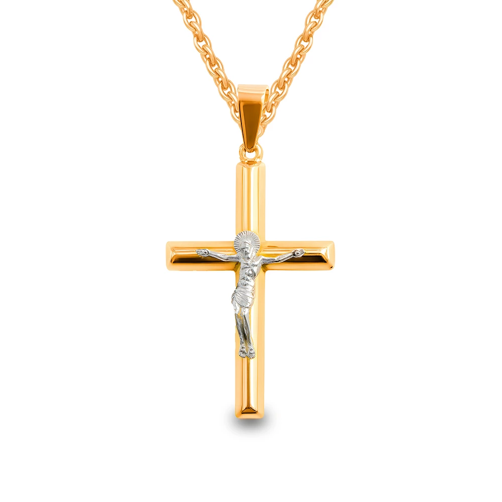 Крестик из красного золота 585 пробы Крестик из красного золота 585 пробы