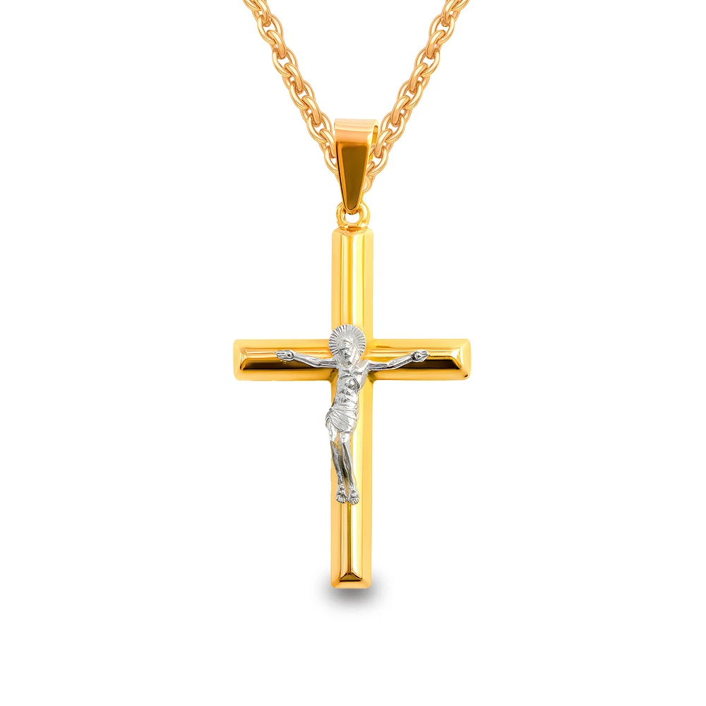 Крестик из красного золота 585 пробы Крестик из красного золота 585 пробы