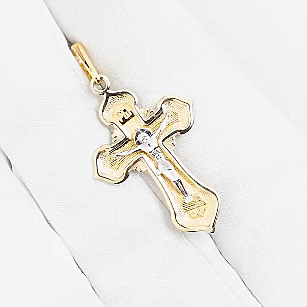 Крестик из красного золота 585 пробы