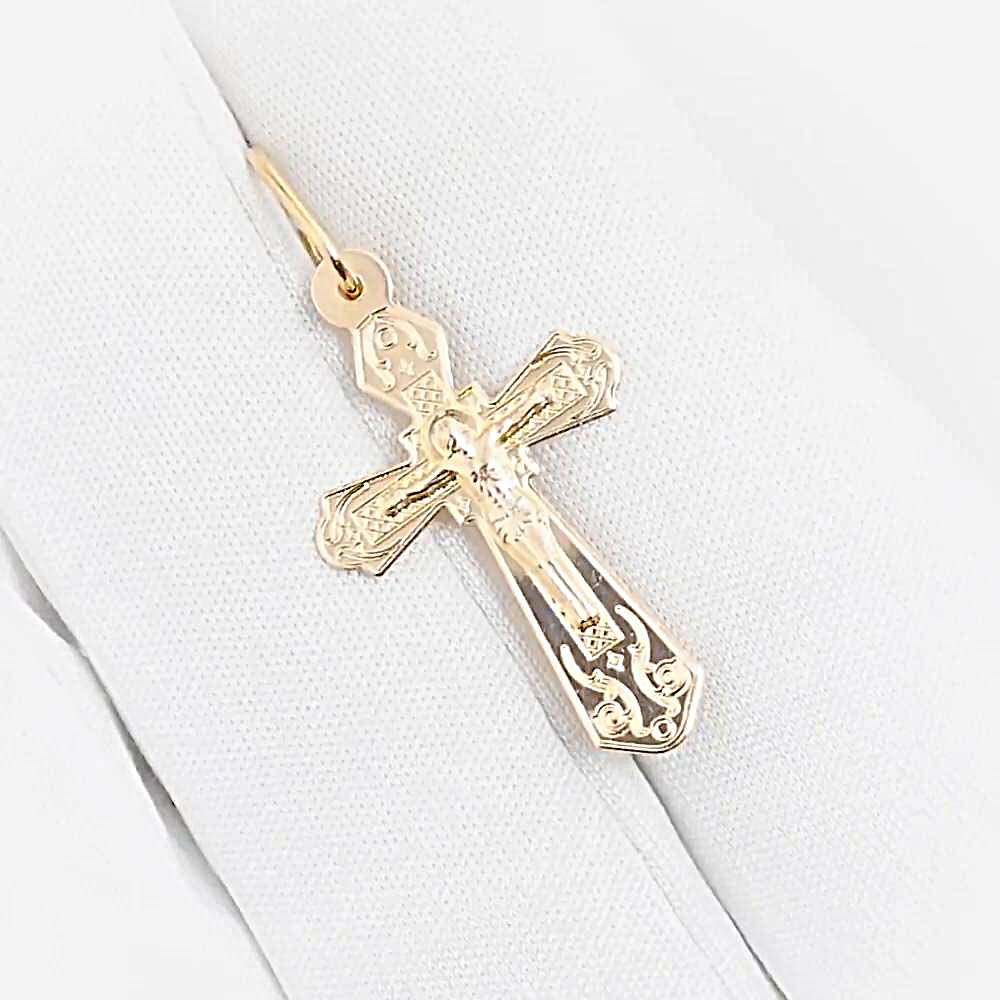 Крестик из красного золота 585 пробы