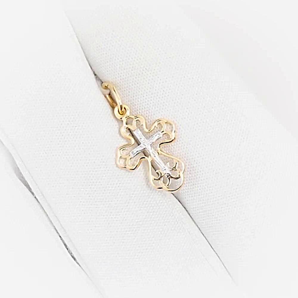 Крестик из красного золота 585 пробы