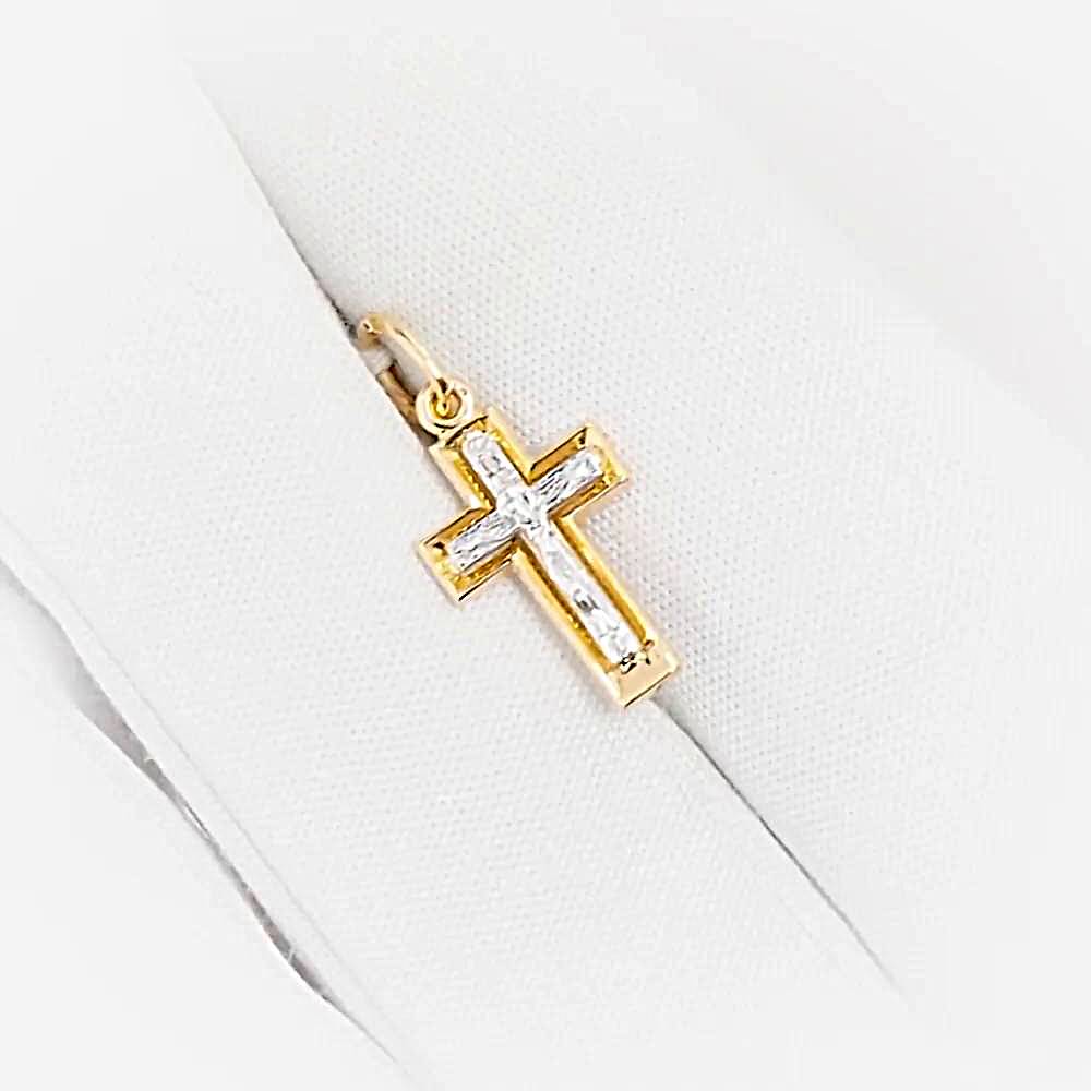 Крестик из красного золота 585 пробы