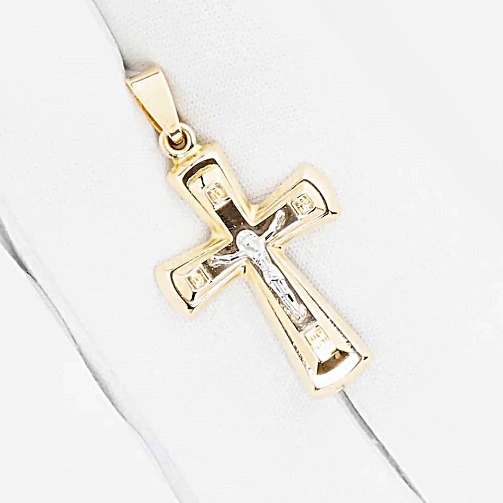 Крестик из красного золота 585 пробы