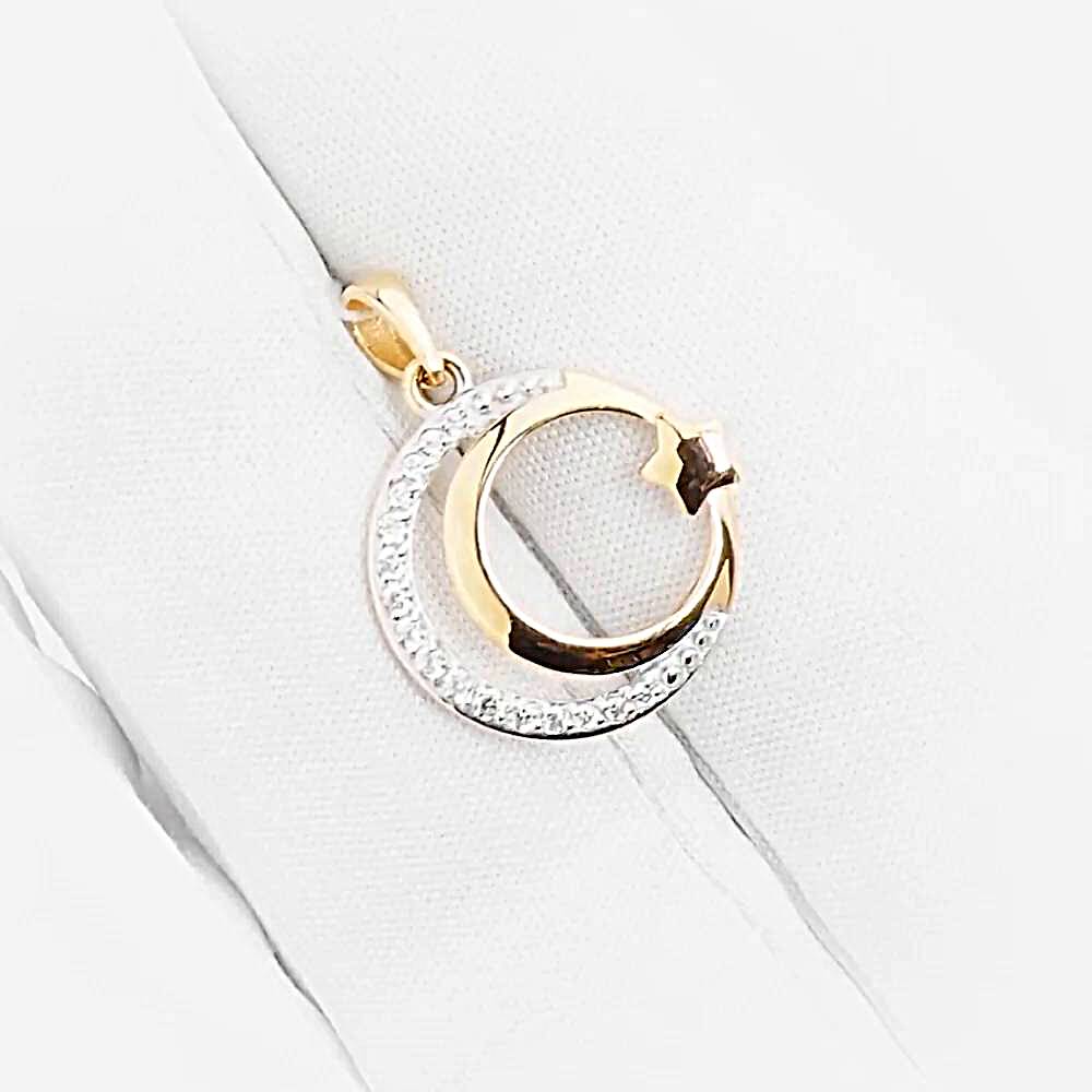 Подвес  мусульманский с фианитом из красного золота 585 пробы