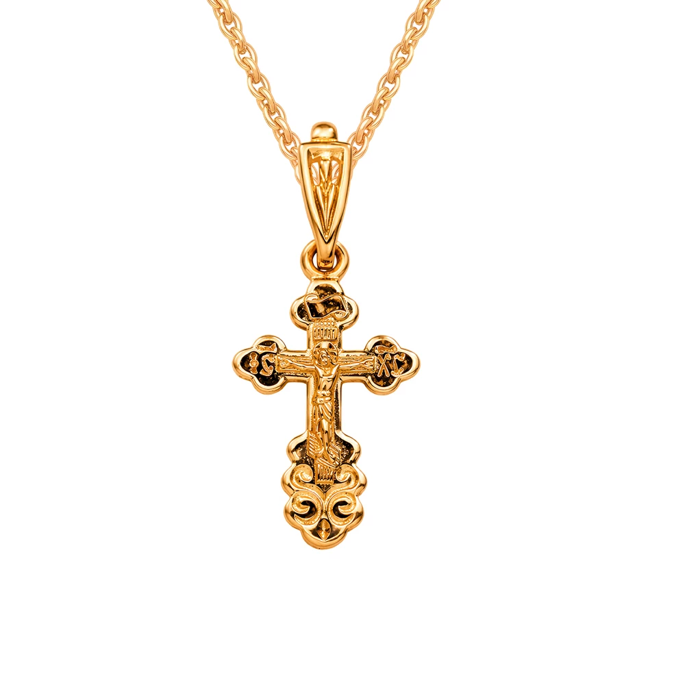 Крестик из красного золота 585 пробы