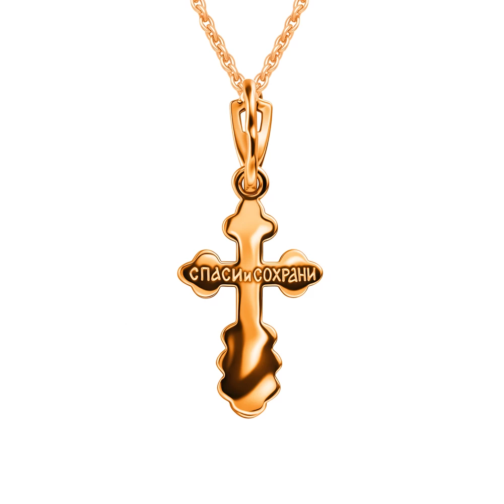 Крестик из красного золота 585 пробы