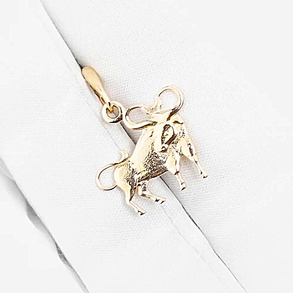 Подвес Телец из красного золота 375 пробы