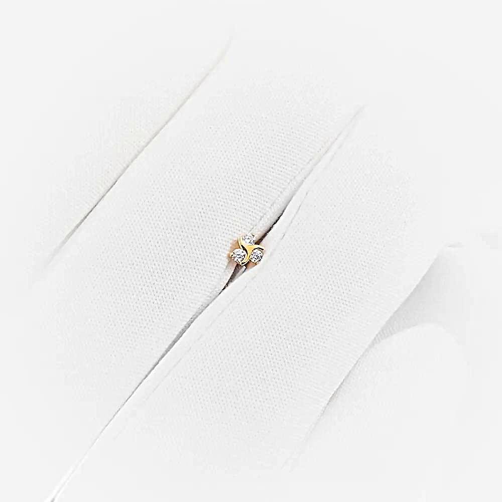 Пирсинг с фианитами из красного золота 585 пробы 1