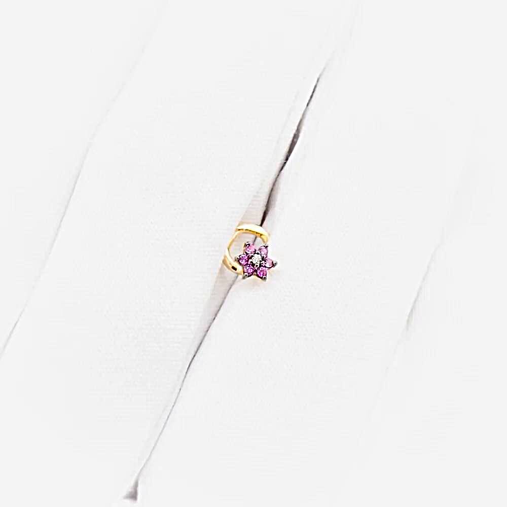 Пирсинг с фианитами из красного золота 585 пробы 1