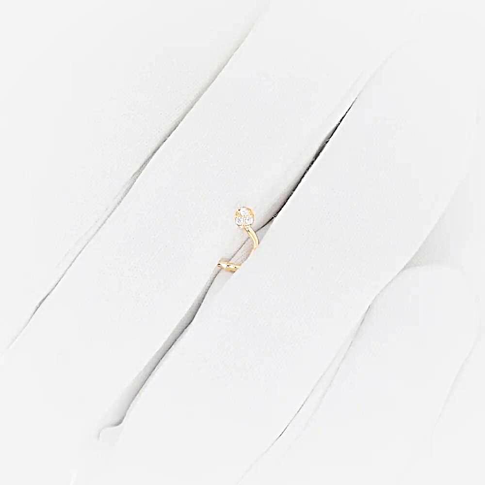 Пирсинг с фианитами из красного золота 585 пробы 1