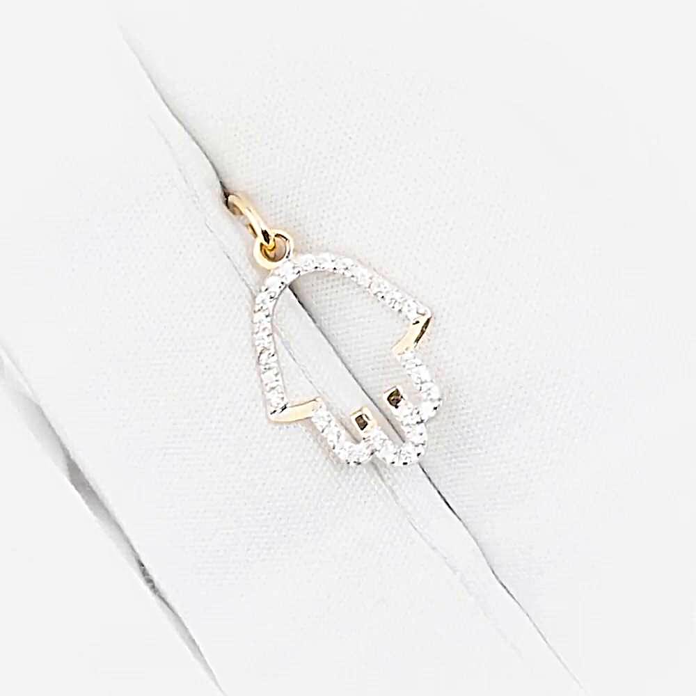 Подвес  мусульманский с фианитами из красного золота 585 пробы