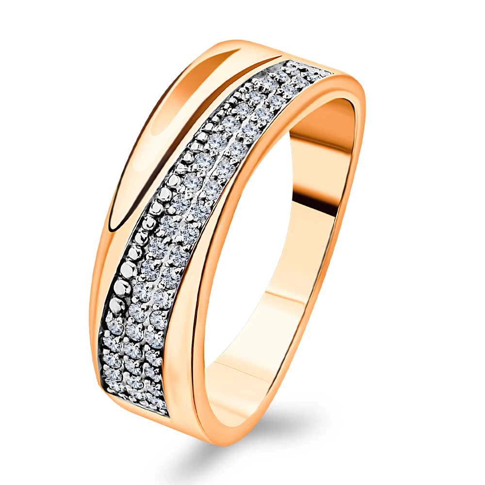 Кольцо с фианитами из серебра 925 пробы Кольцо с фианитами из серебра 925 пробы