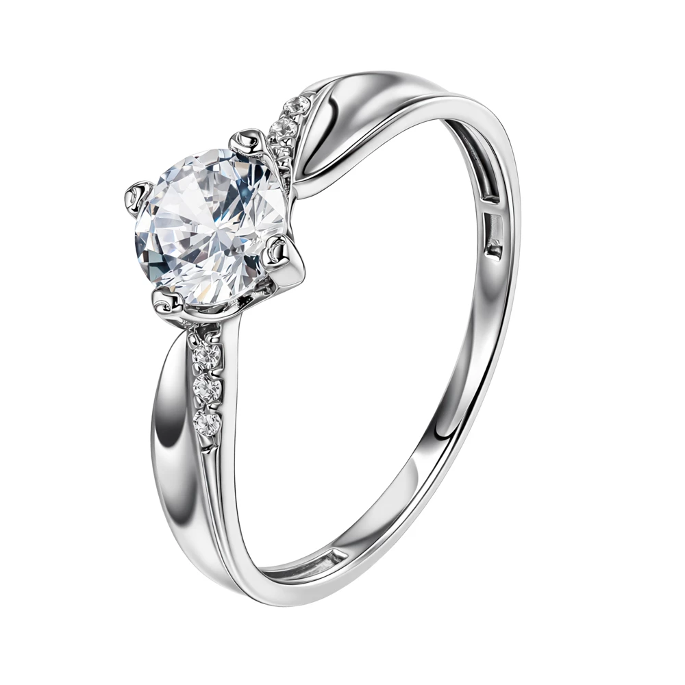 Кольцо с фианитами из серебра 925 пробы