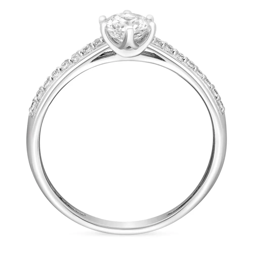 Кольцо с фианитами из серебра 925 пробы 4