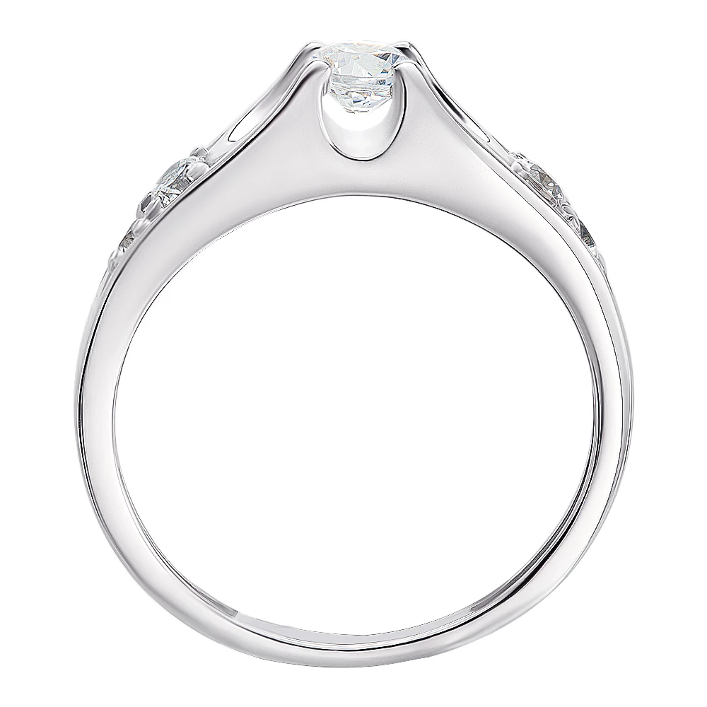 Кольцо с фианитами из серебра 925 пробы