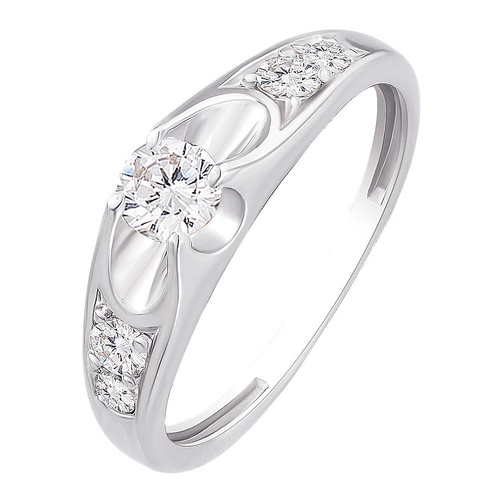 Кольцо с фианитами из серебра 925 пробы