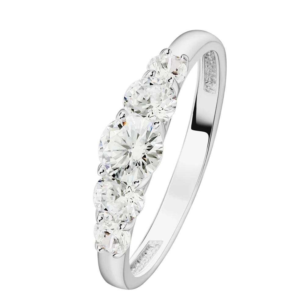 Кольцо с фианитами из серебра 925 пробы