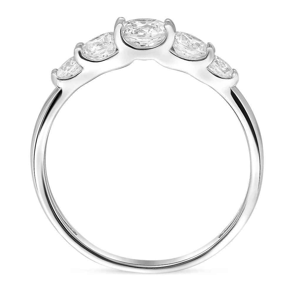 Кольцо с фианитами из серебра 925 пробы