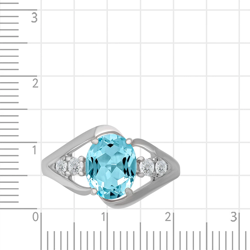 Кольцо с топазами из серебра 925 пробы 2