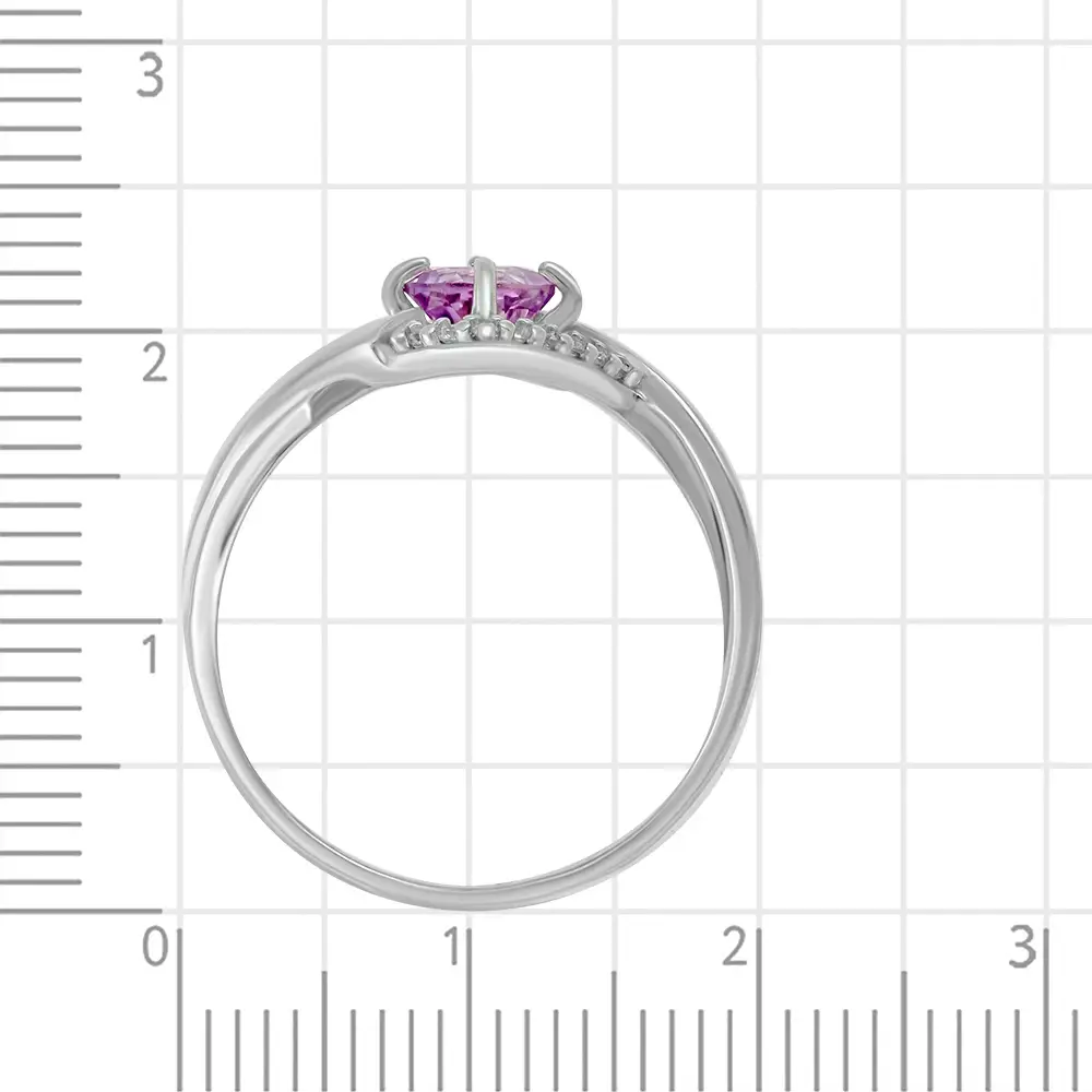 Кольцо с аметистами из серебра 925 пробы 3