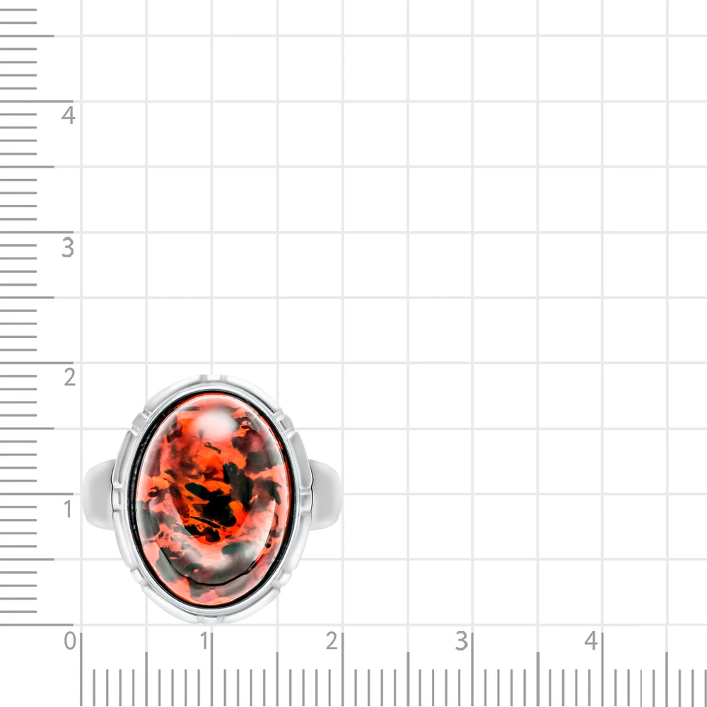 Кольцо с янтарем из серебра 925 пробы 2