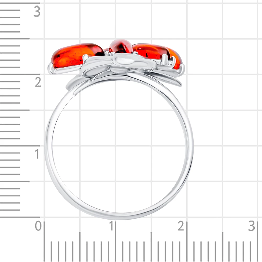 Кольцо с янтарем из серебра 925 пробы 3
