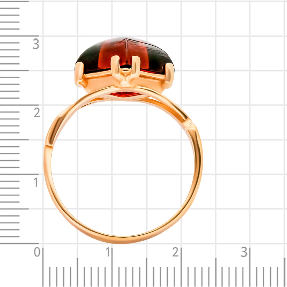 Кольцо с янтарем из серебра 925 пробы 3