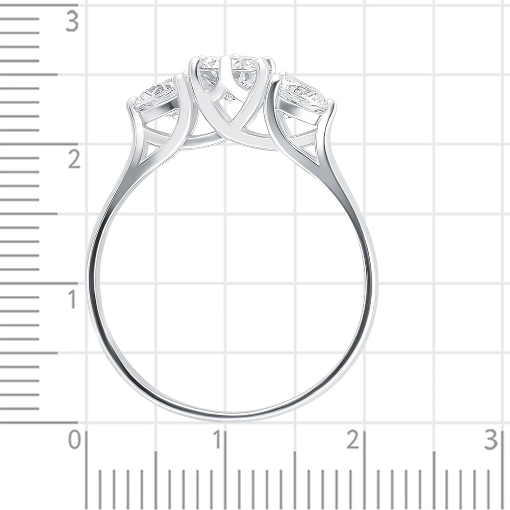 Кольцо с фианитами из серебра 925 пробы 3