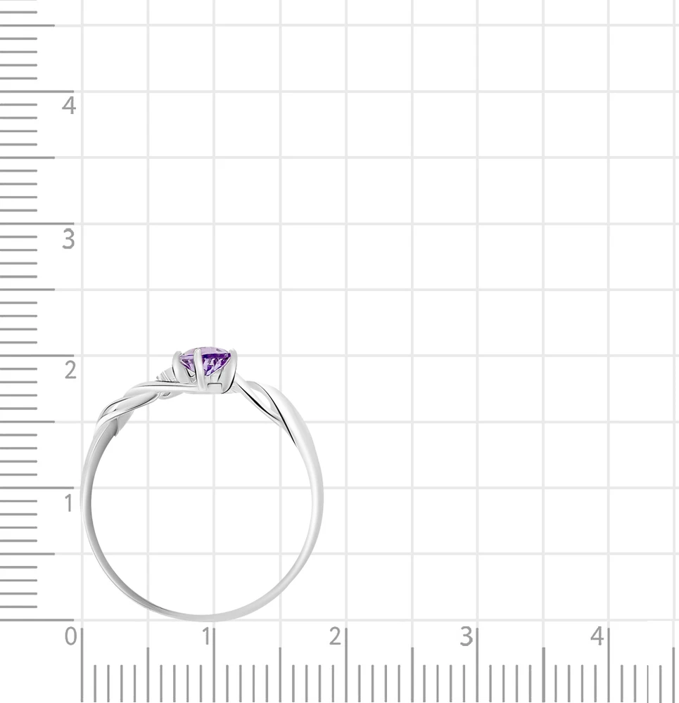 Кольцо с аметистами из серебра 925 пробы 3