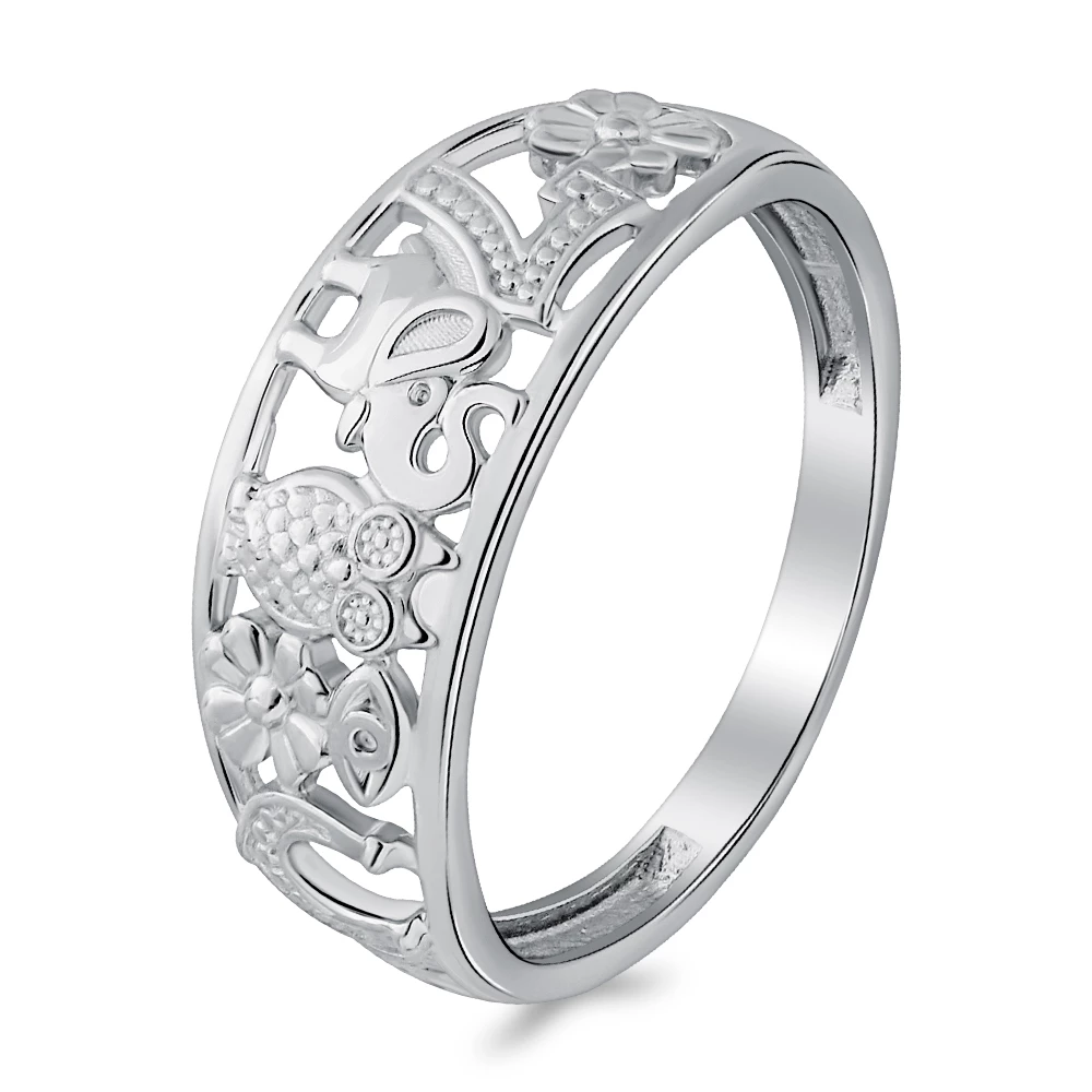 Кольцо  Слон из серебра 925 пробы