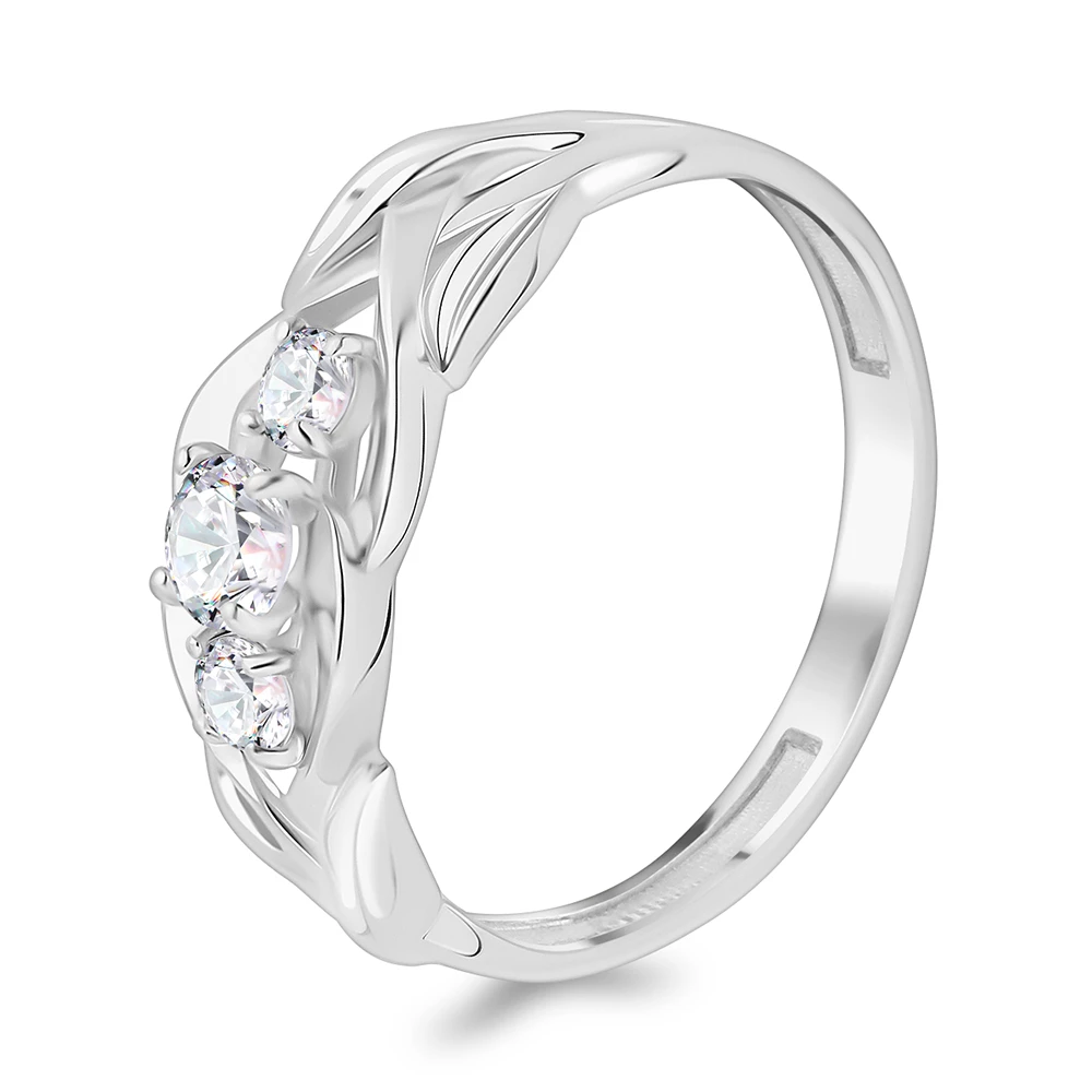 Кольцо с фианитами из серебра 925 пробы 1