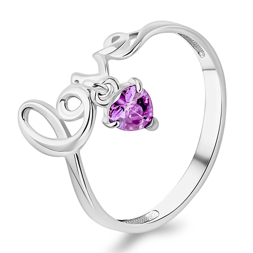 Кольцо с фианитом из серебра 925 пробы 1