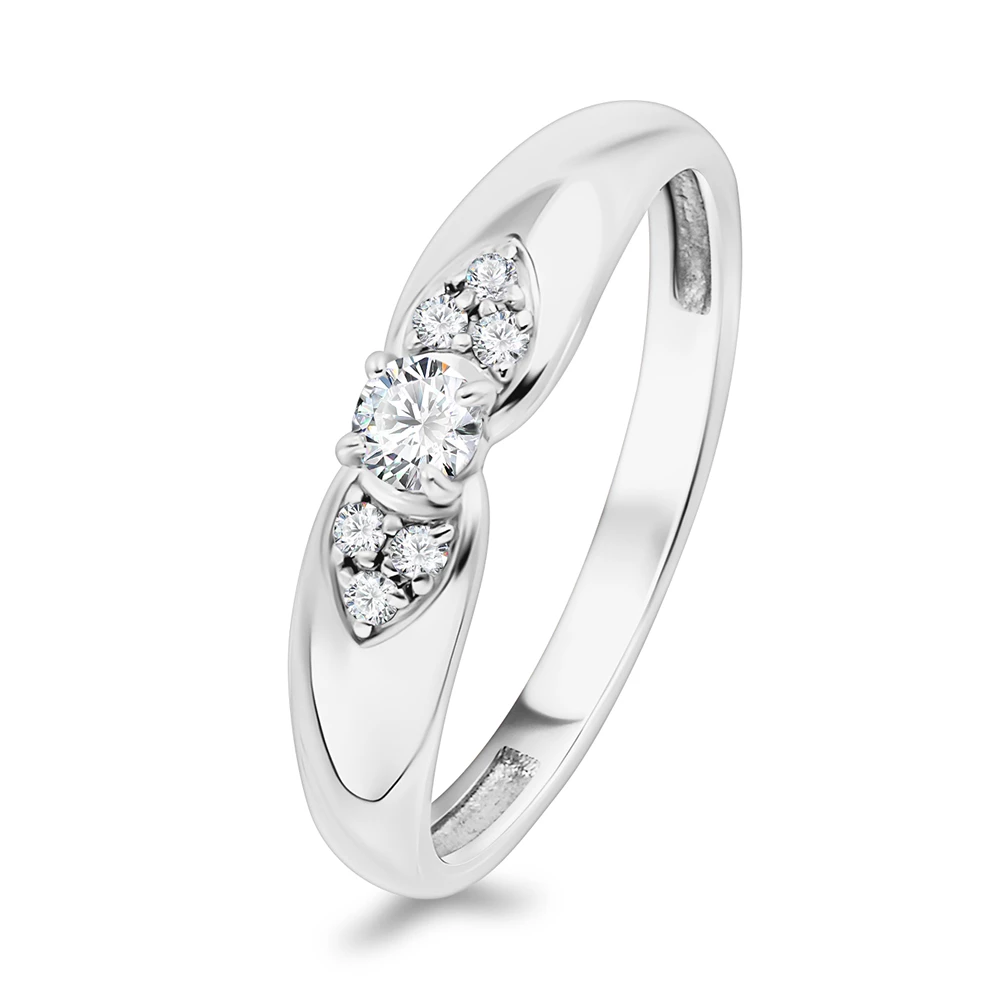 Кольцо с фианитами из серебра 925 пробы 1