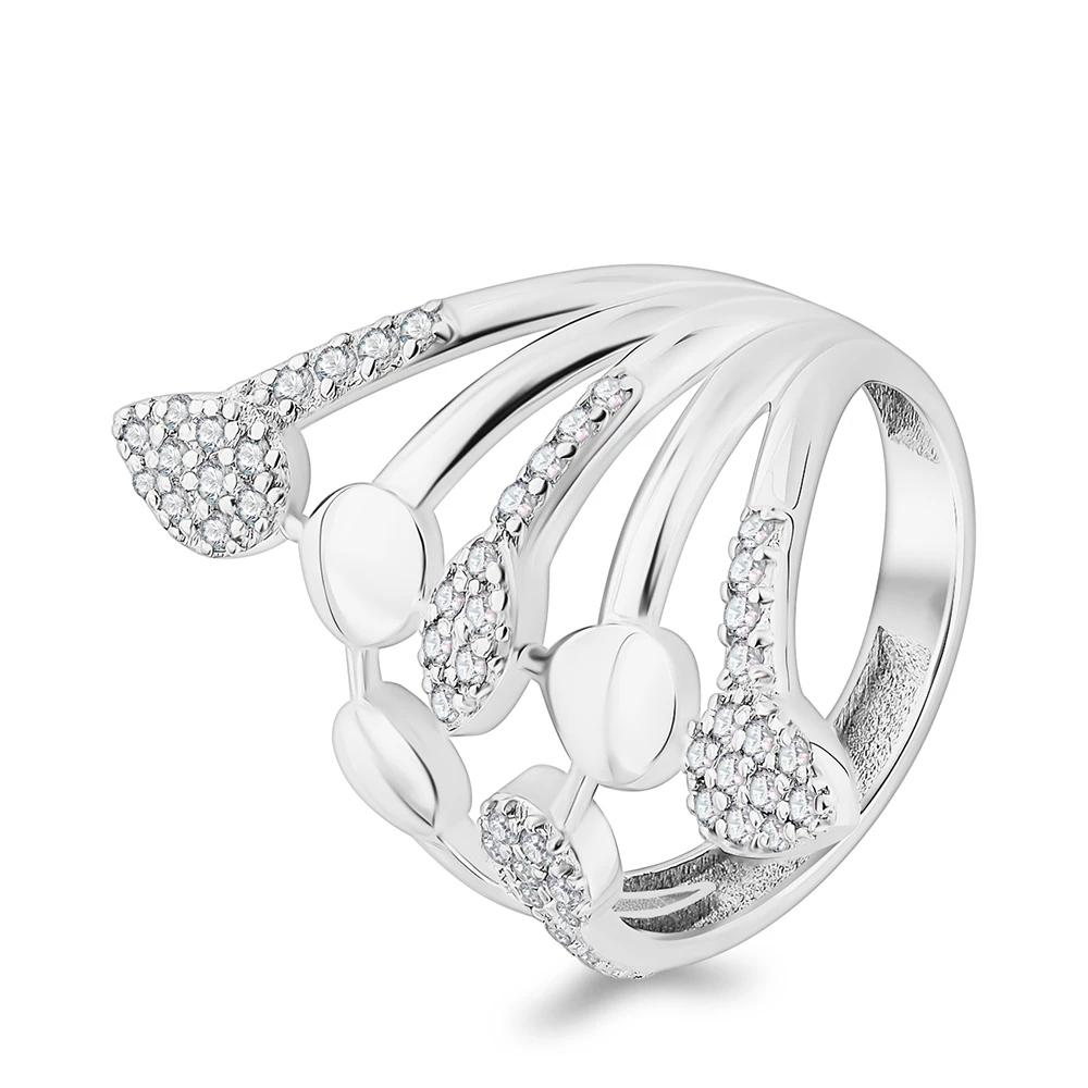 Кольцо с фианитами из серебра 925 пробы