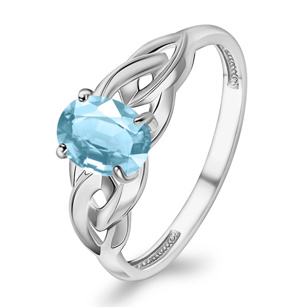 Кольцо с топазом из серебра 925 пробы