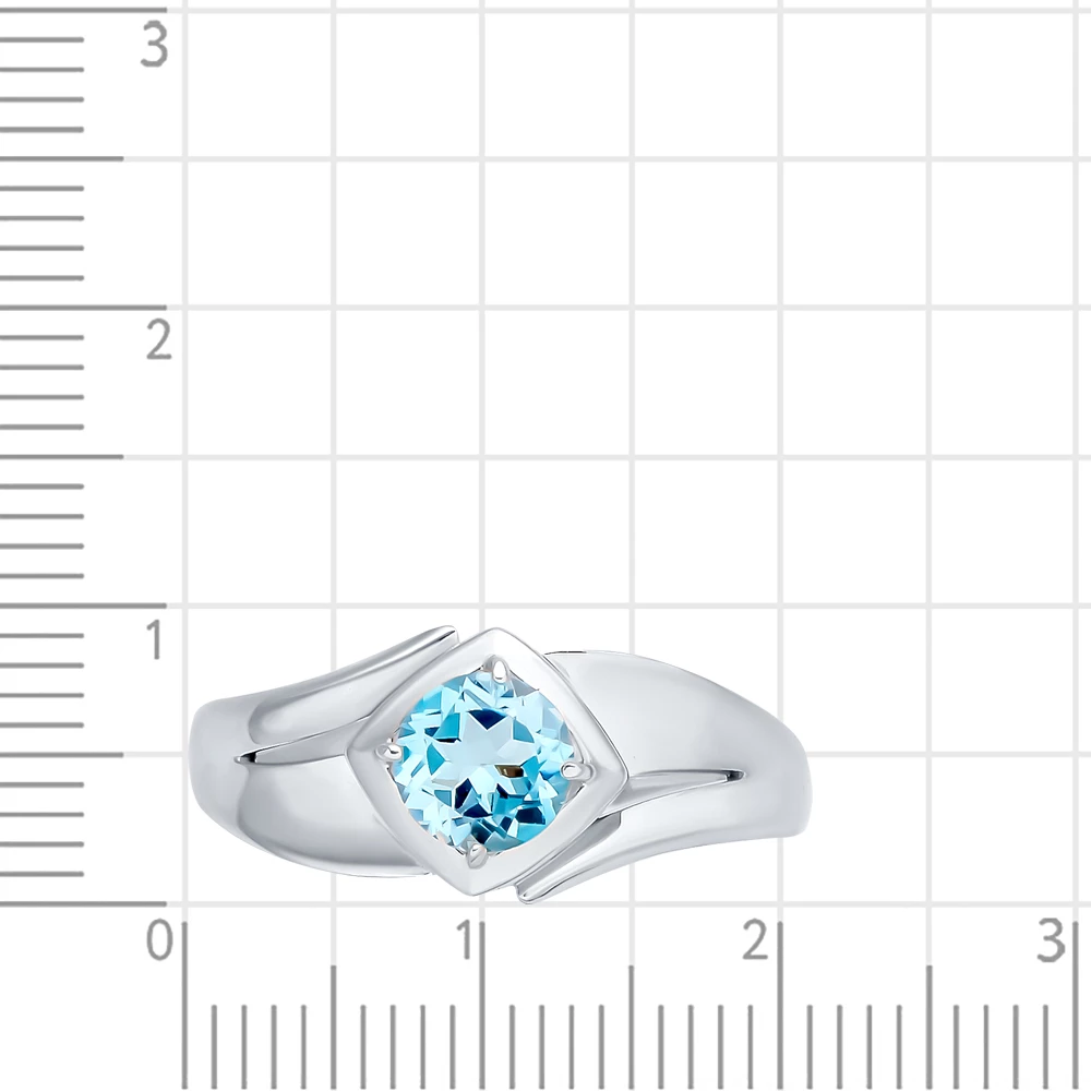 Кольцо с топазом из серебра 925 пробы 2