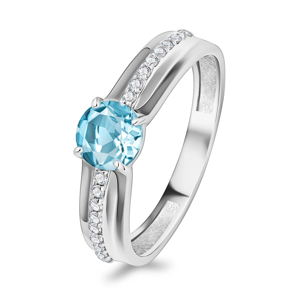 Кольцо с топазами из серебра 925 пробы