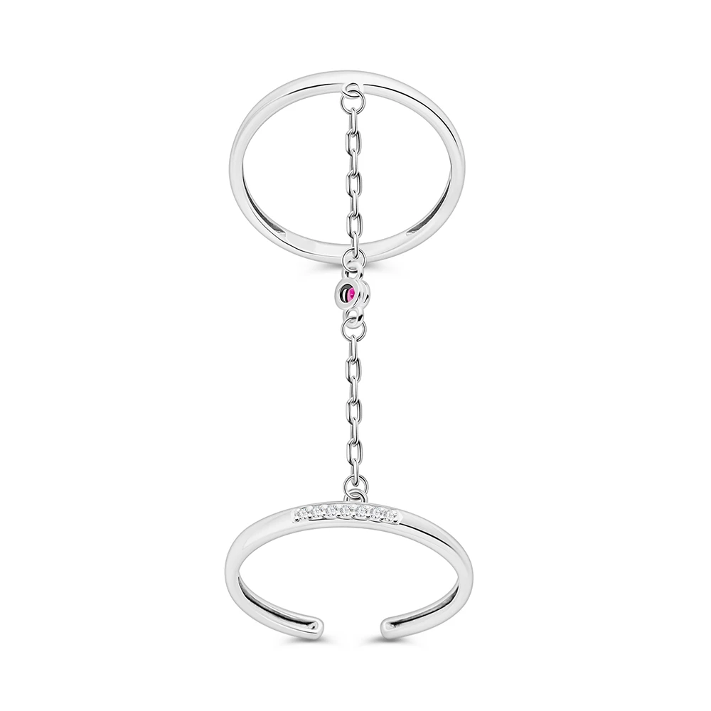 Кольцо с фианитами из серебра 925 пробы 1