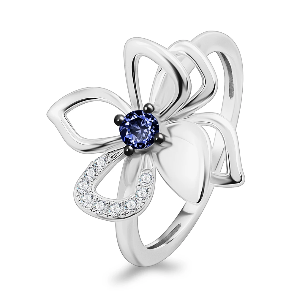 Кольцо с фианитами из серебра 925 пробы 2