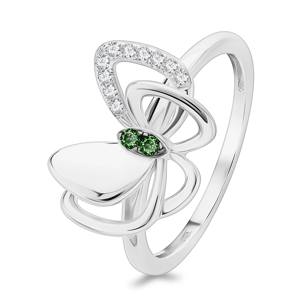 Кольцо с фианитами из серебра 925 пробы