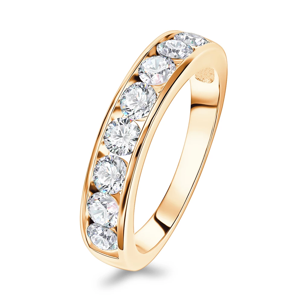 Кольцо с фианитами из серебра 925 пробы