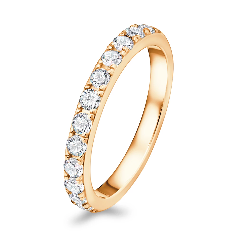 Кольцо с фианитами из серебра 925 пробы