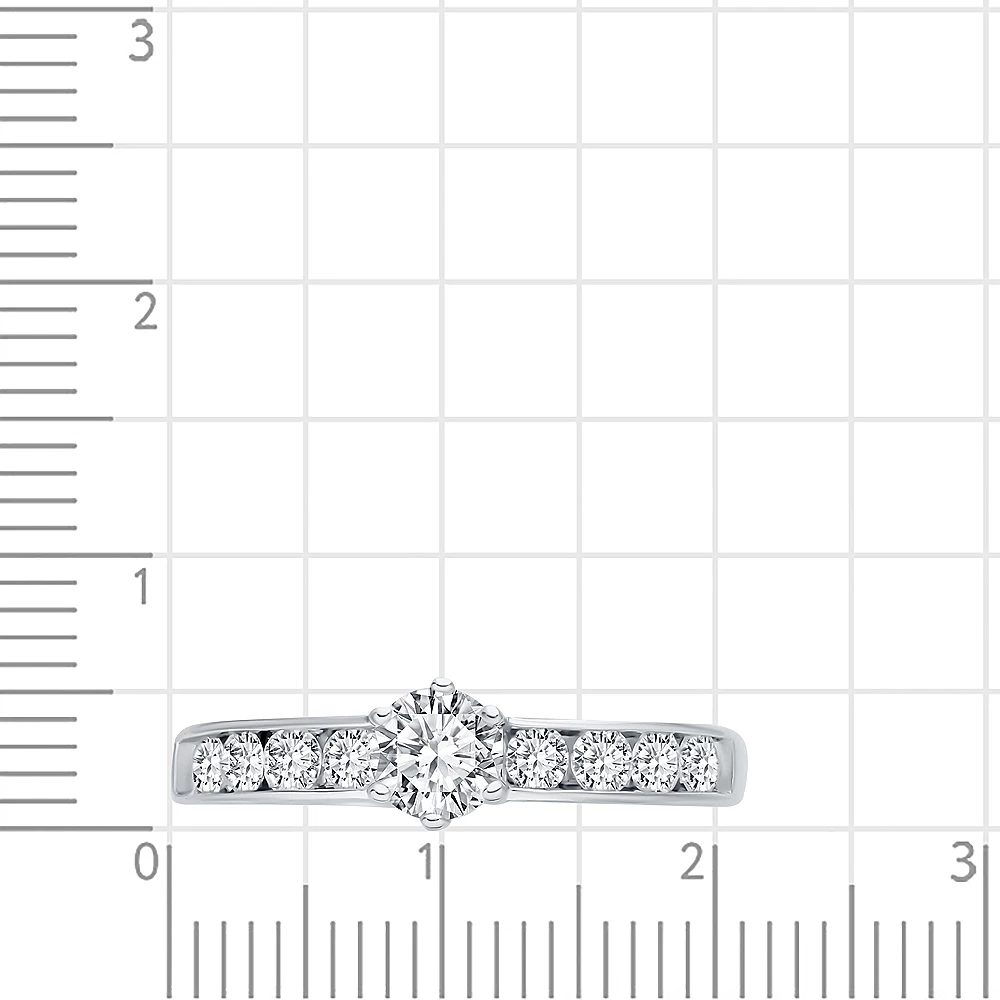 Кольцо с фианитами из серебра 925 пробы