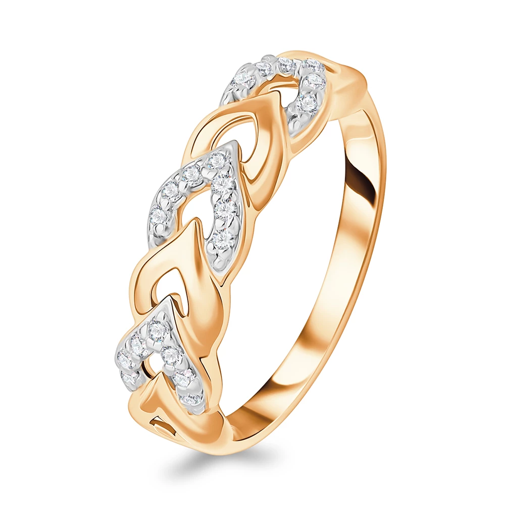 Кольцо с фианитами из серебра 925 пробы